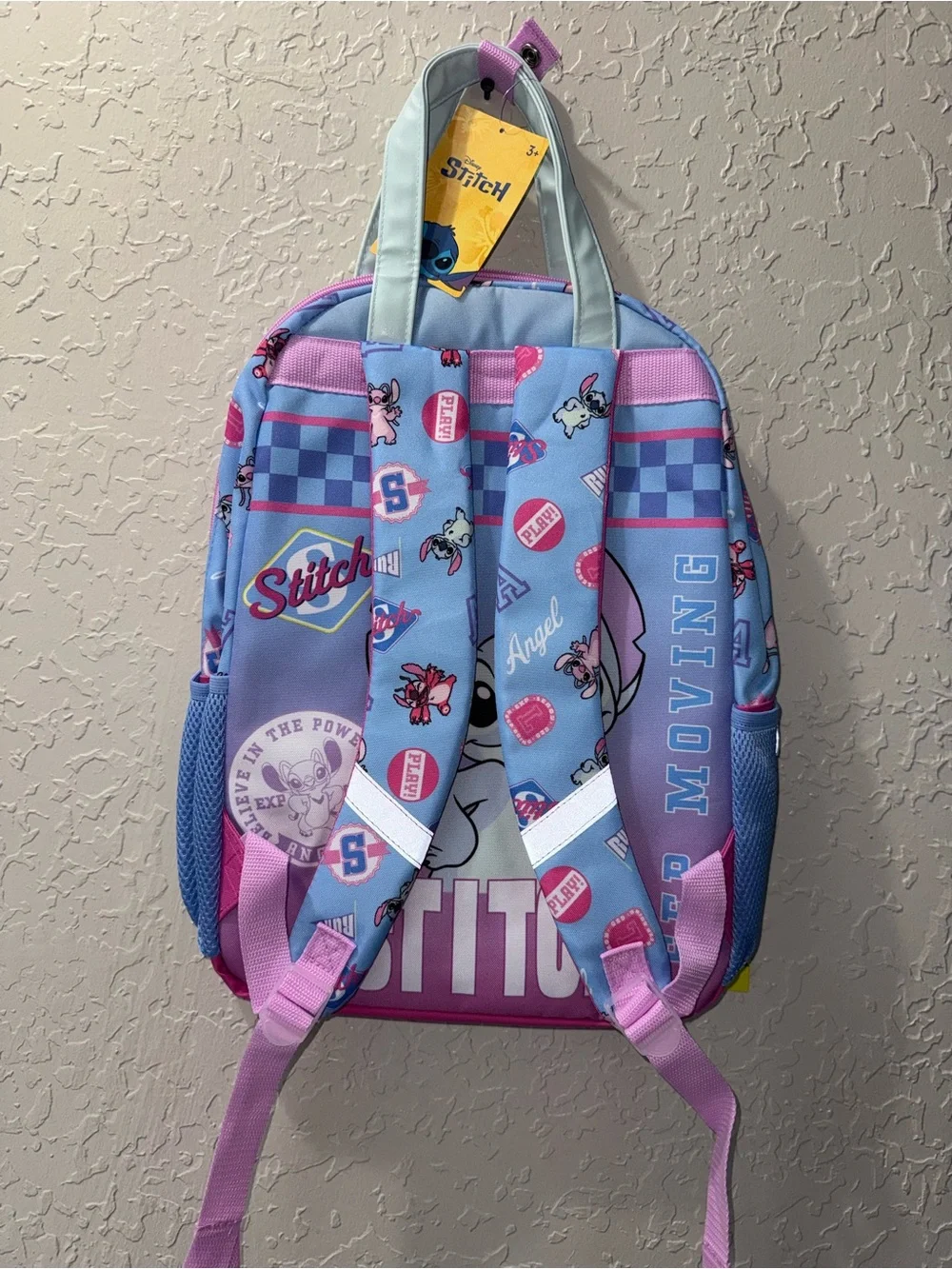 Disney Stitch Kids Backpack - Light Blue & Pink